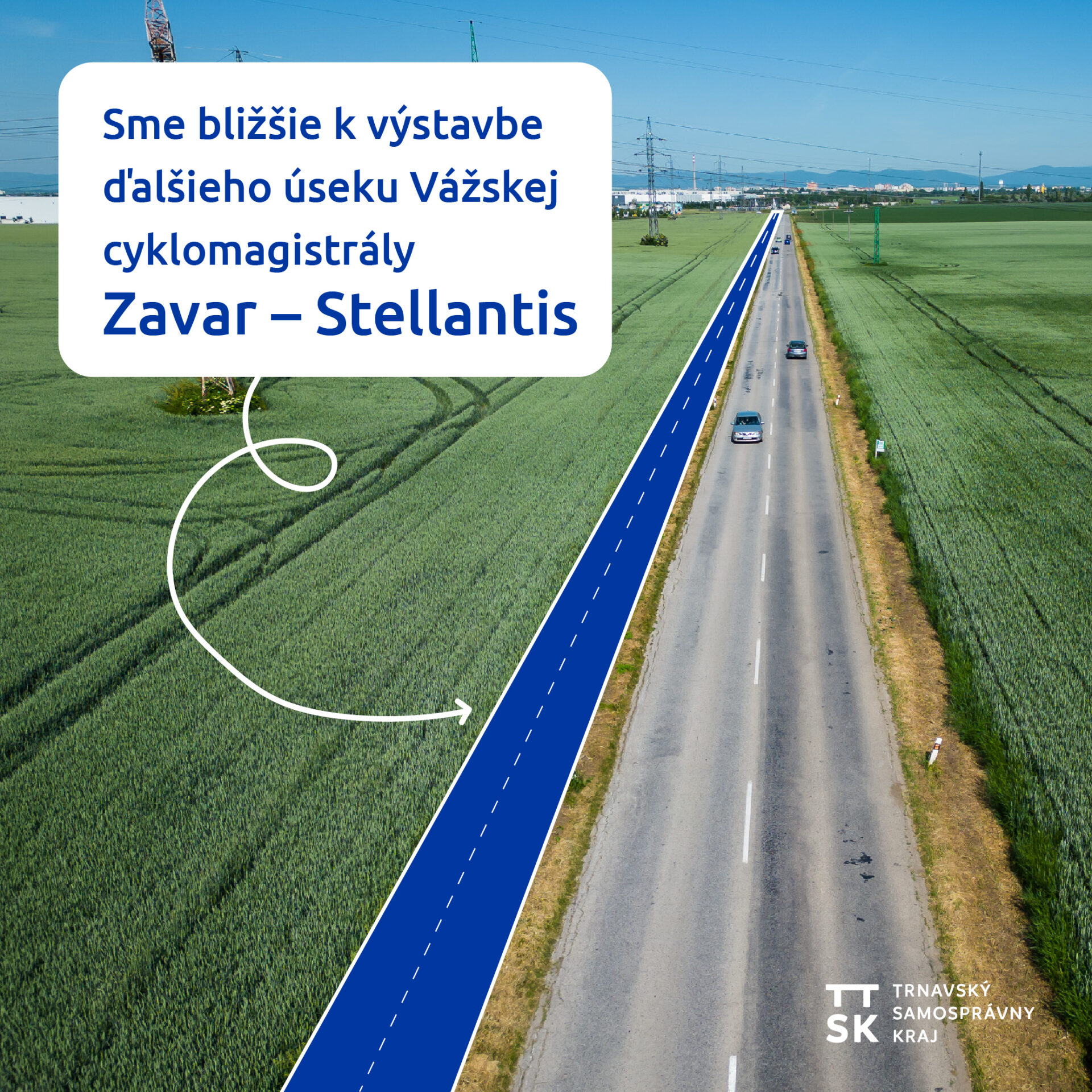 Župa je bližšie k začiatku výstavby cyklotrasy a cyklolávky od Zavaru po Stellantis