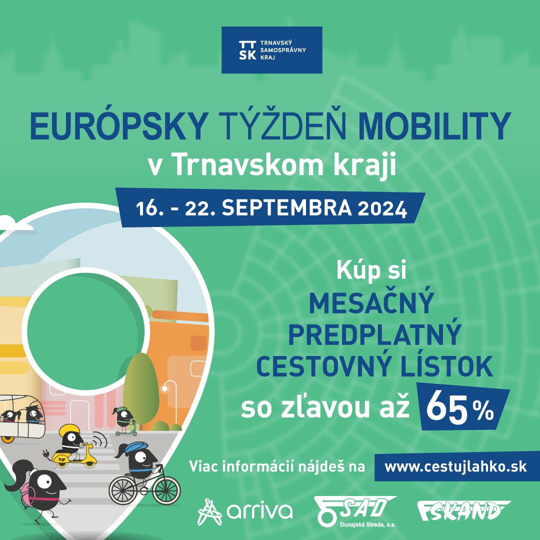 Župa počas Európskeho týždňa mobility výrazne zvýhodní mesačný predplatný lístok, zorganizuje veľkú župnú cyklojazdu a ďalšie aktivity