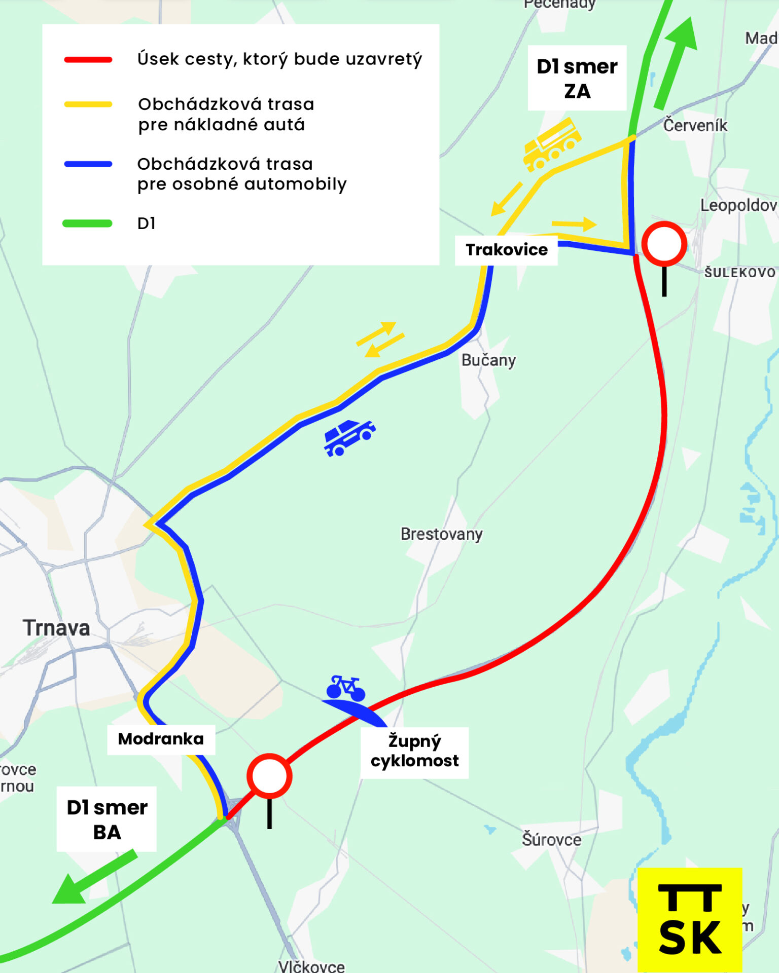Pokračuje budovanie cyklotrasy medzi Trnavou a Zavarom, nad diaľnicou pribudne 90-metrový župný cyklomost