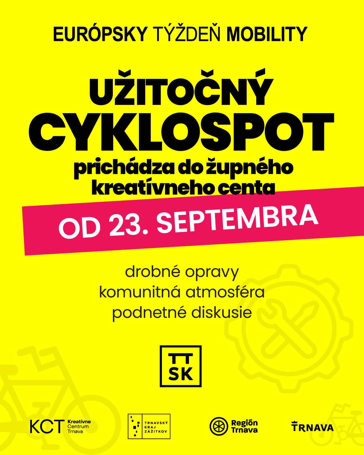 Prvý župný cyklospot na Slovensku bude v Trnave, komunitný priestor ponúkne užitočné drobné opravy aj podnetné diskusie