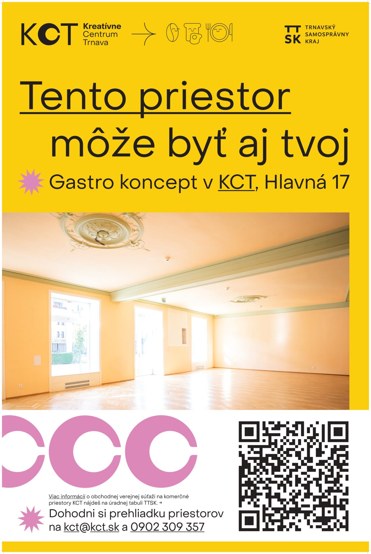 Trnavská župa hľadá gastro koncept, ponúka atraktívne priestory Kreatívneho centra Trnava