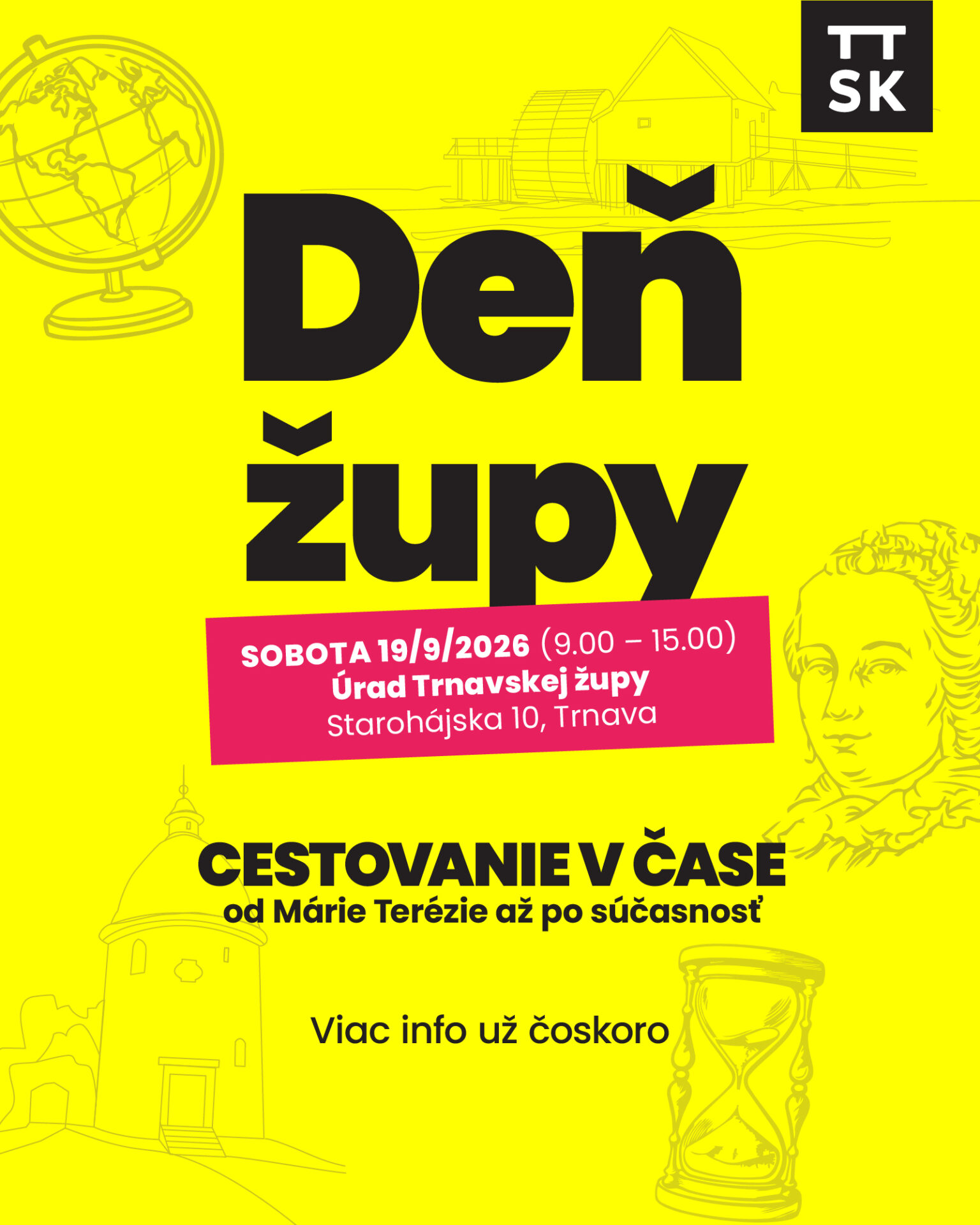 Deň župy 2026: Vydajte sa s nami na cestu v čase od Márie Terézie po súčasnosť